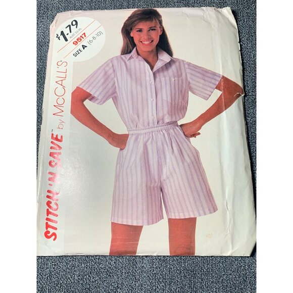 McCall's Misses Shirt Shorts Sewing Pattern sz 6-10 9517 - uncut - Picture 1 of 9